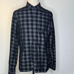 ALLSAINTS Eastburn Men’s Button Down Plaid Corduroy Shirt